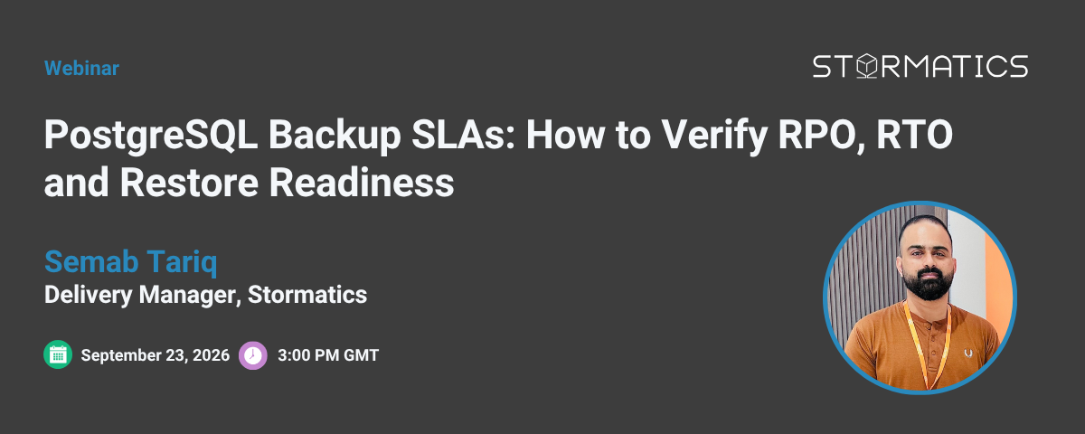 Webinar PostgreSQL Backup SLAs How to Verify RPO, RTO and Restore Readiness Webinar PostgreSQL Backup SLAs How to Verify RPO, RTO and Restore Readiness